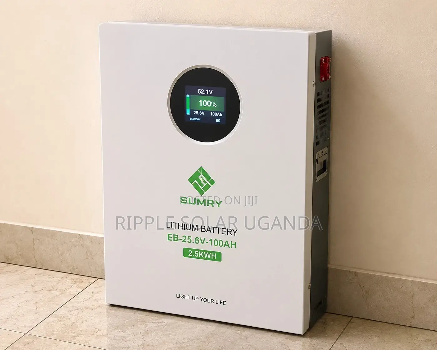 2.5kwh Lithium Battery 25.6v 100ah Sumry Touch Screen Kampala
