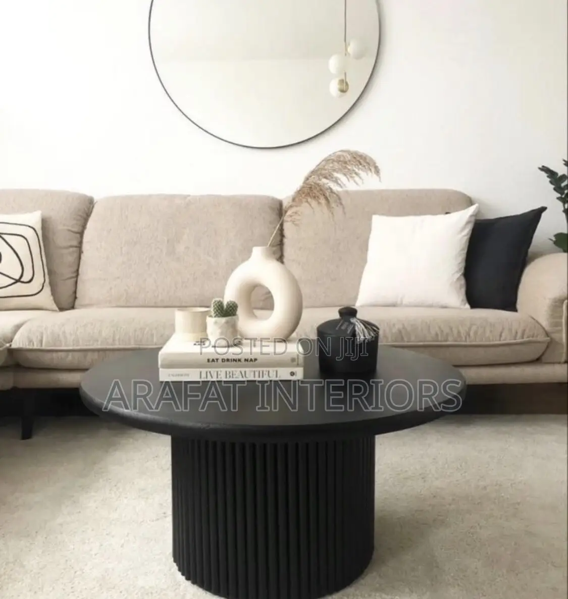 Black Fluted Perfection This Round Coffee Table Is the Moment