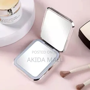 Double Sided Handheld Makeup Mirror With Tricolor Led Lighting