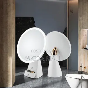 Led Lighted Vanity Touch Control Makeu Mirror With Storage Drawers