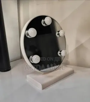 Led Rechargable Vanity Lamp Makeup Mirror With Five Illumination Bulbs