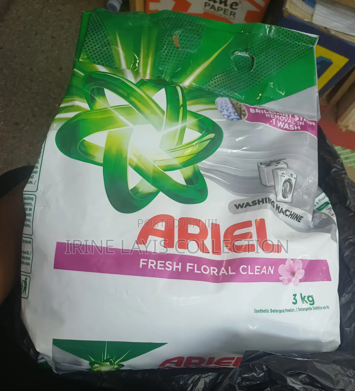 3 Kg Bag of Ariel Fresh Machine Washing Powder.