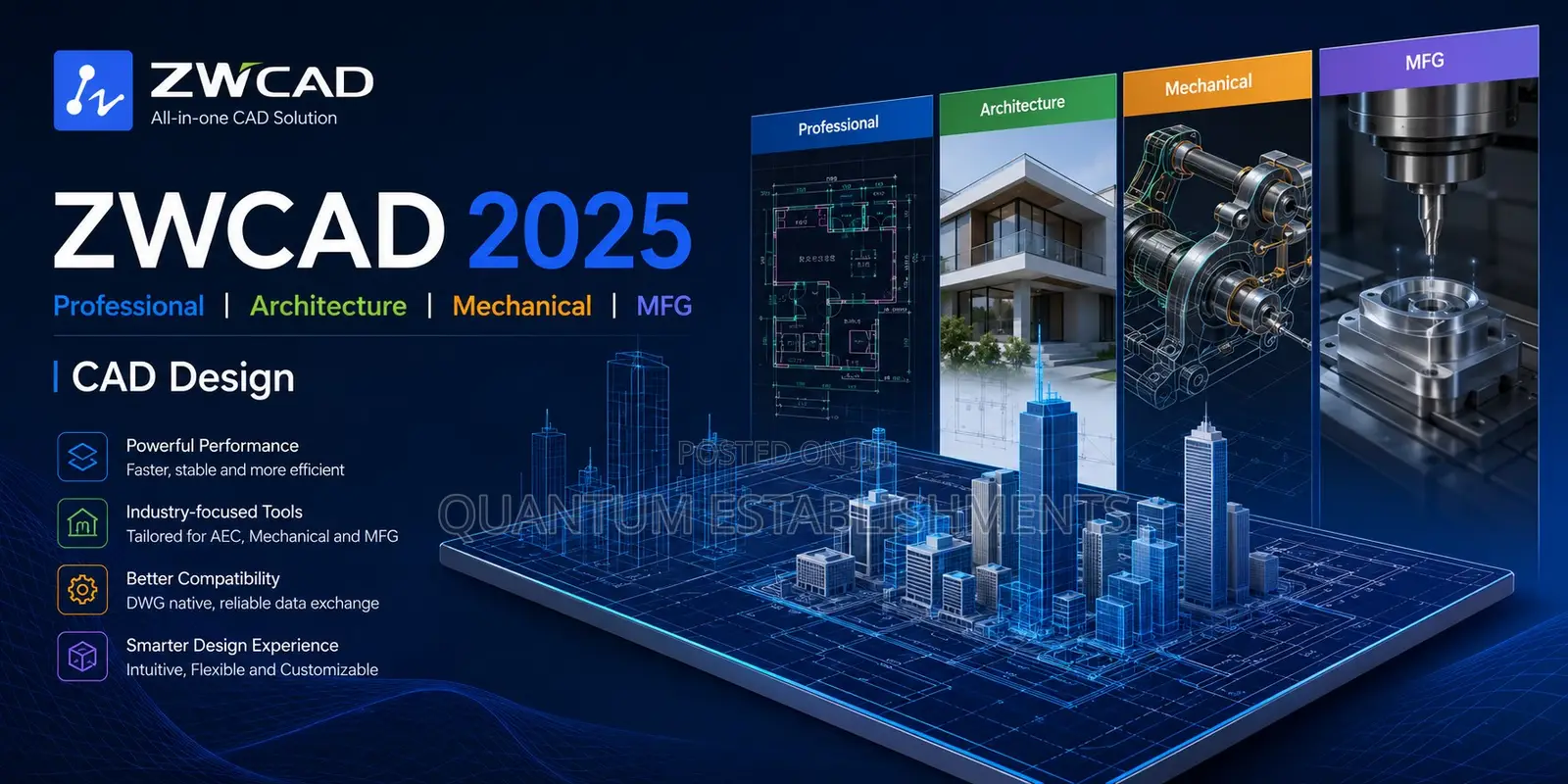 Zwcad Professional, Architecture, Mechanical and MFG 2025 | Cad Design