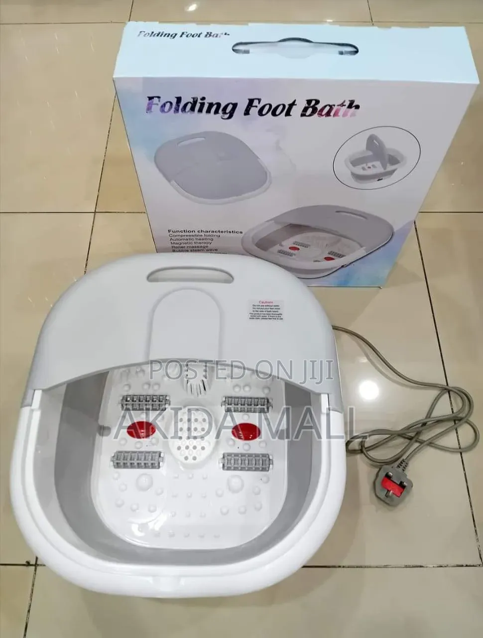 Folding Foot Bath Massager Basin WTH Automatic Heating, Roller Massage