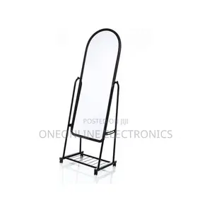 Modern Black Metal Standing Dressing Mirror