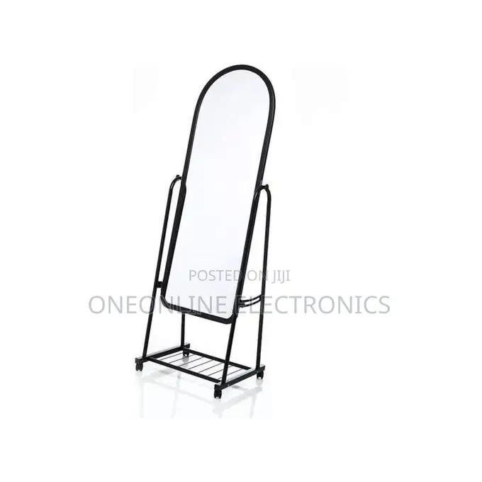Modern Black Metal Standing Dressing Mirror