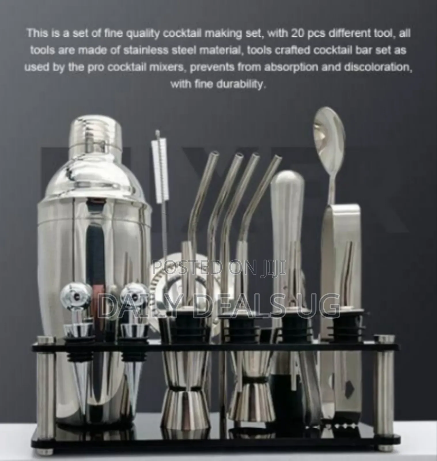 20pcs/Set Cocktail Set Boston Cocktail Shaker Stainless Steel Drink