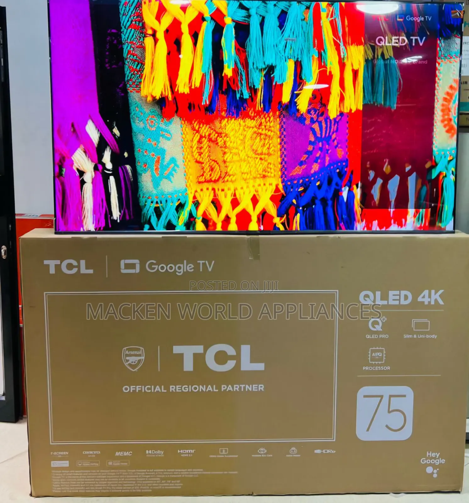 TCL 75 Inches Qled Pro Ultra Hd Smart Google Tv 75c655 Dolby Atmos