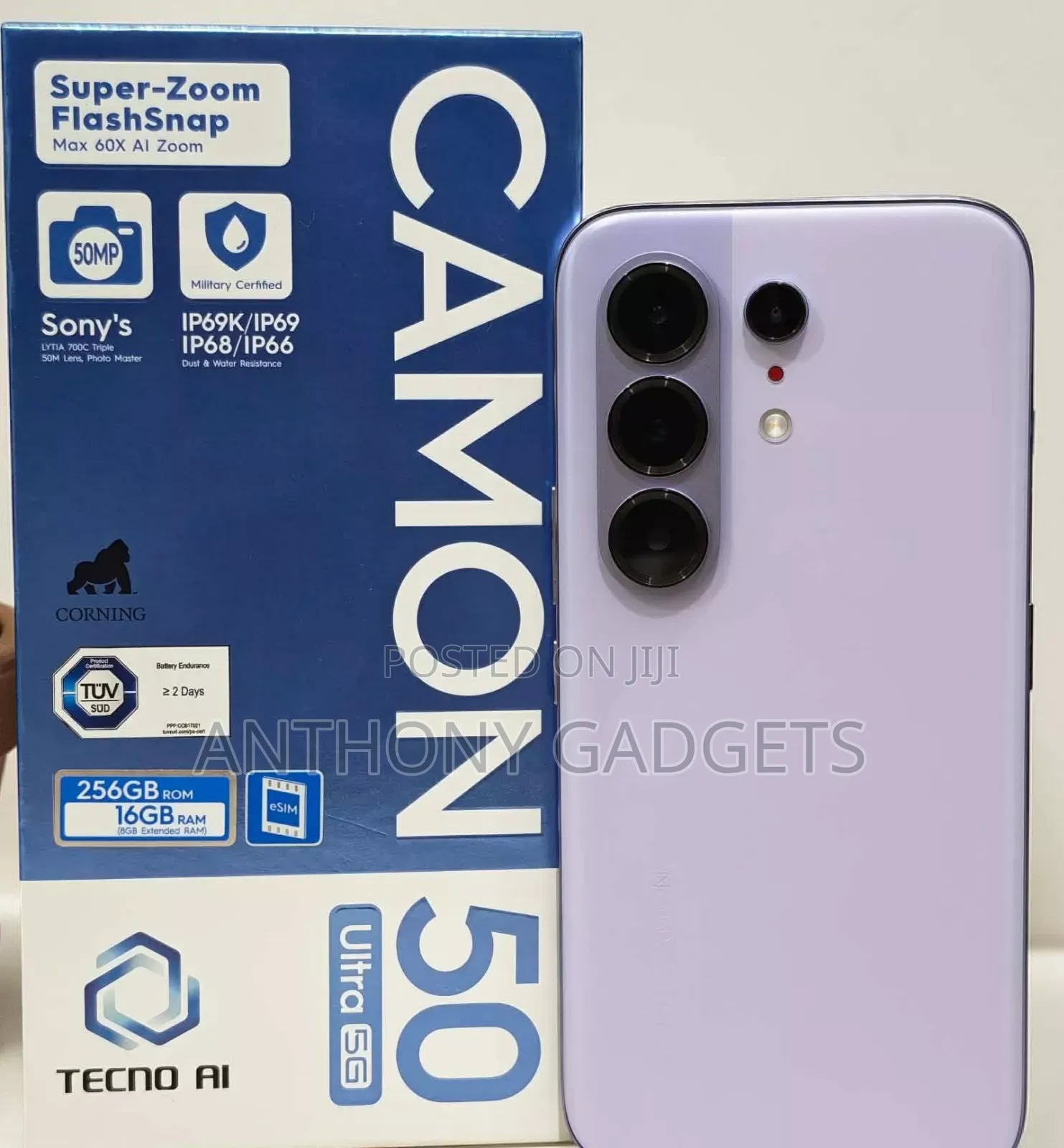 New Tecno Camon 50 Ultra 256 GB Purple