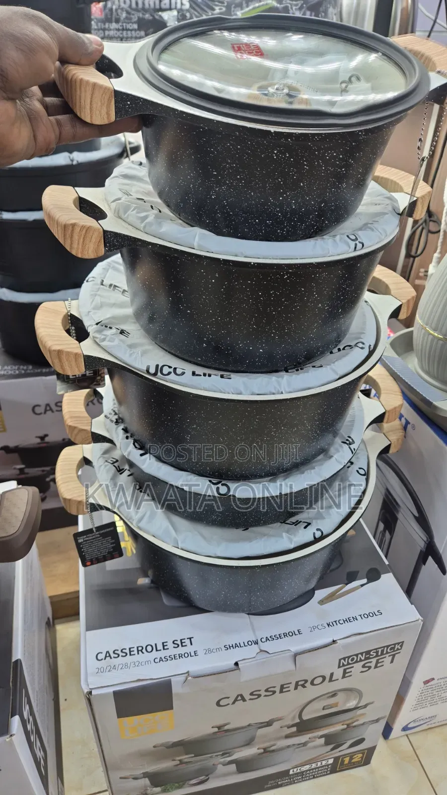 Cookware Set Pots and Pans Non Stick Kitchenware (5pc + 5pc Glass Lids