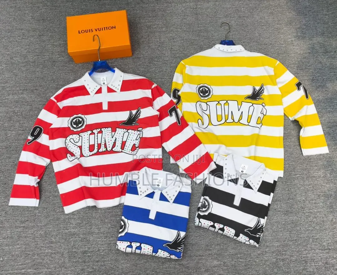 Saint Tears Members Only Striped Polo T-Shirts _ Red and White