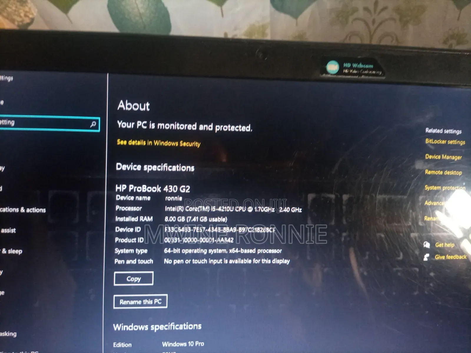 Laptop HP ProBook 430 G2 8GB Intel Core i5 SSHD+SSD 500GB