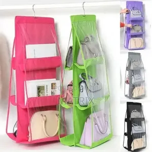 3-Layer 6 Bag Organiser, Closet Hanging Bag Organiser