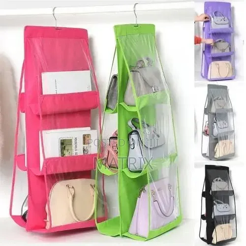 3-Layer 6 Bag Organiser, Closet Hanging Bag Organiser