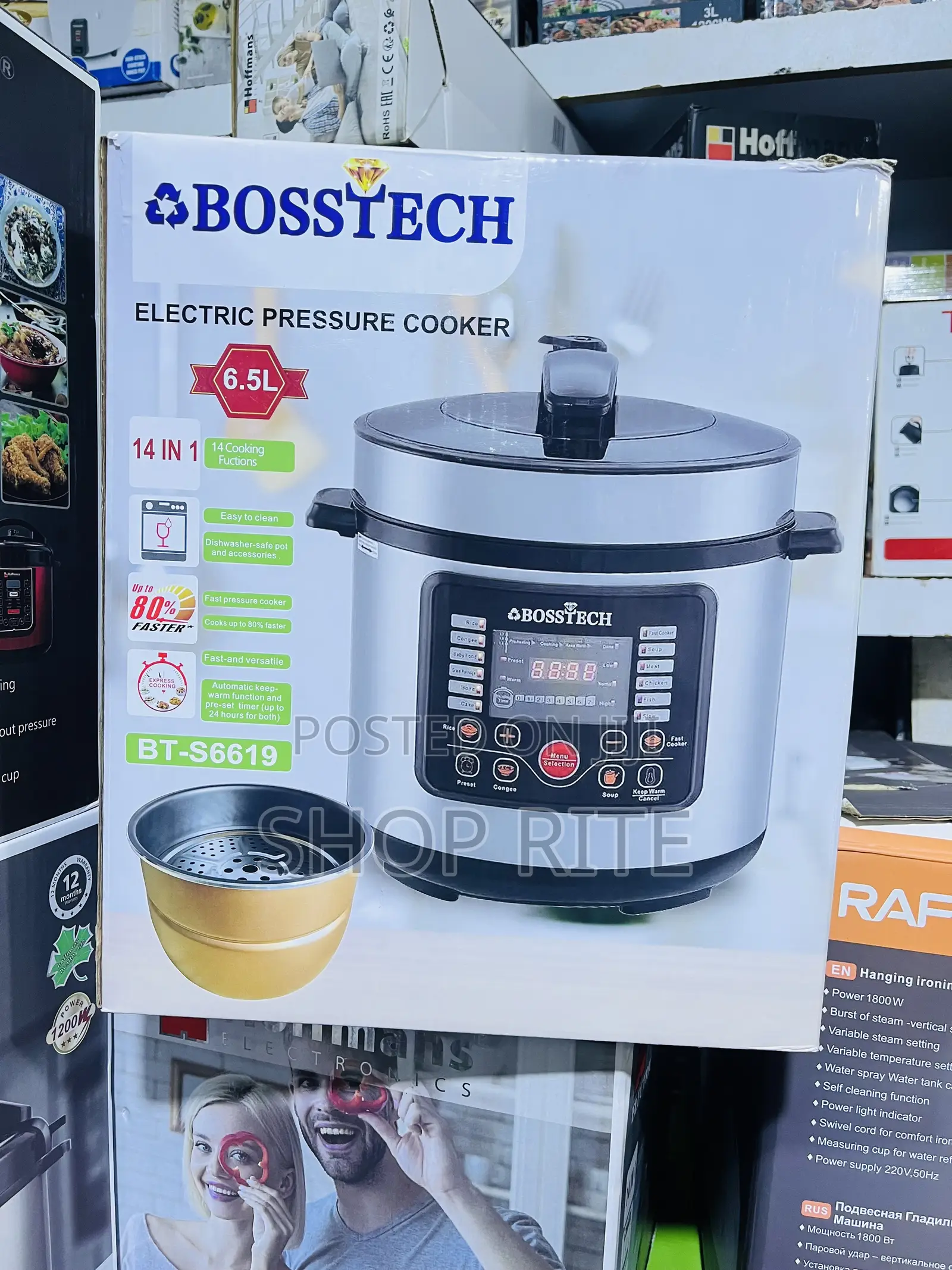 Bosstech Pressure Cooker 6.5 Liters With Steamer Basket