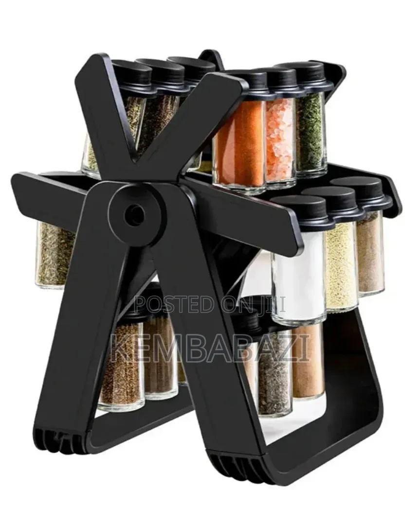 360° Rotating Spice Storage Organizers Seasoning Bottle Holder