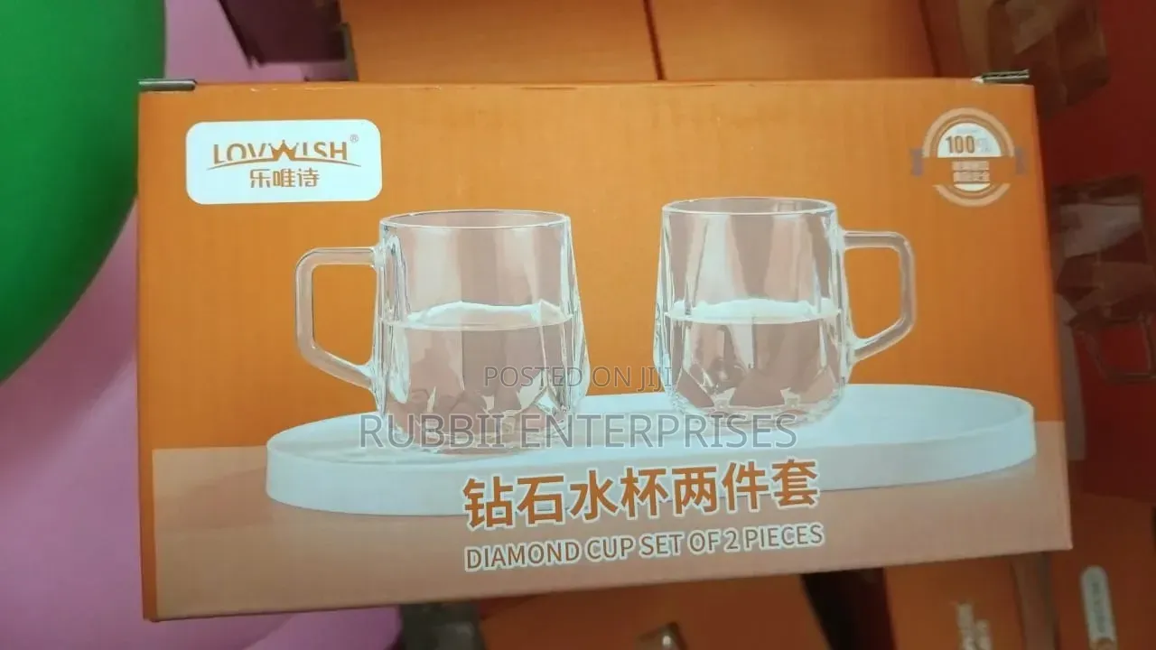 Diamond Cup Set ~ 2pcs