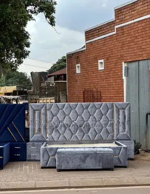 Stunning Luxury Grey Tufted Bed Set – Premium Honeycomb Design!
