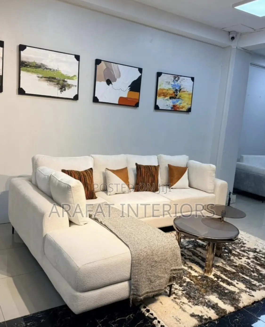Modern White L-Shaped Sectional Sofa – Clean Elegant!