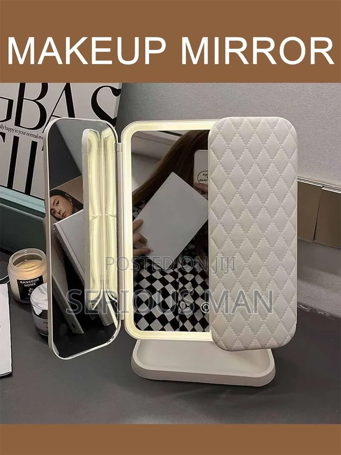 Tri Fold Led Makeup Mirror