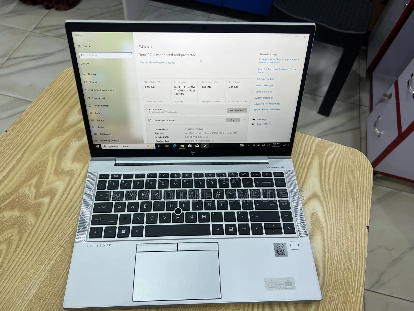 Laptop HP EliteBook 840 G7 16GB Intel Core i7 SSD 256GB
