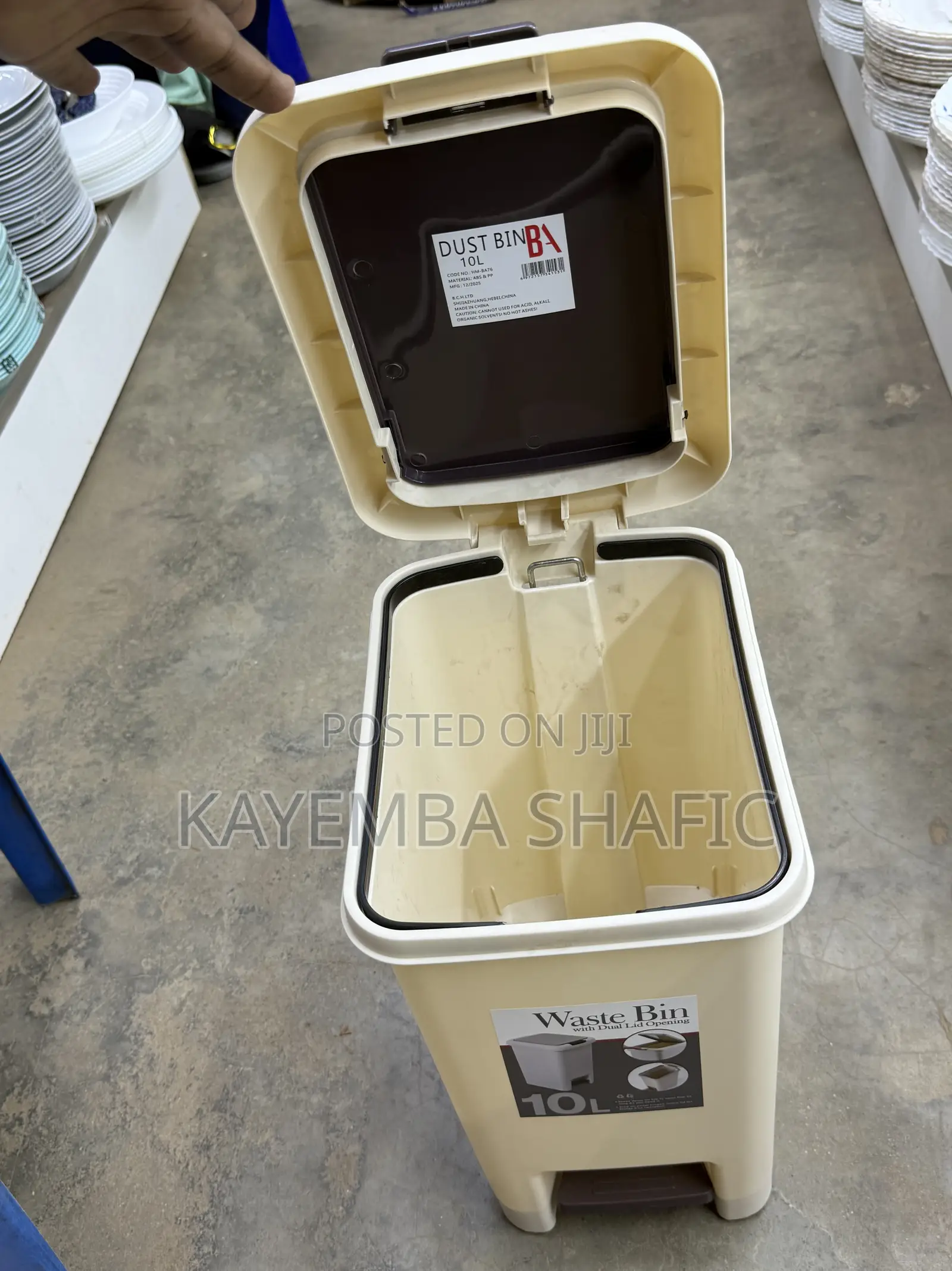 10 Liters Slim Waste Bin With Dual Lid Opening