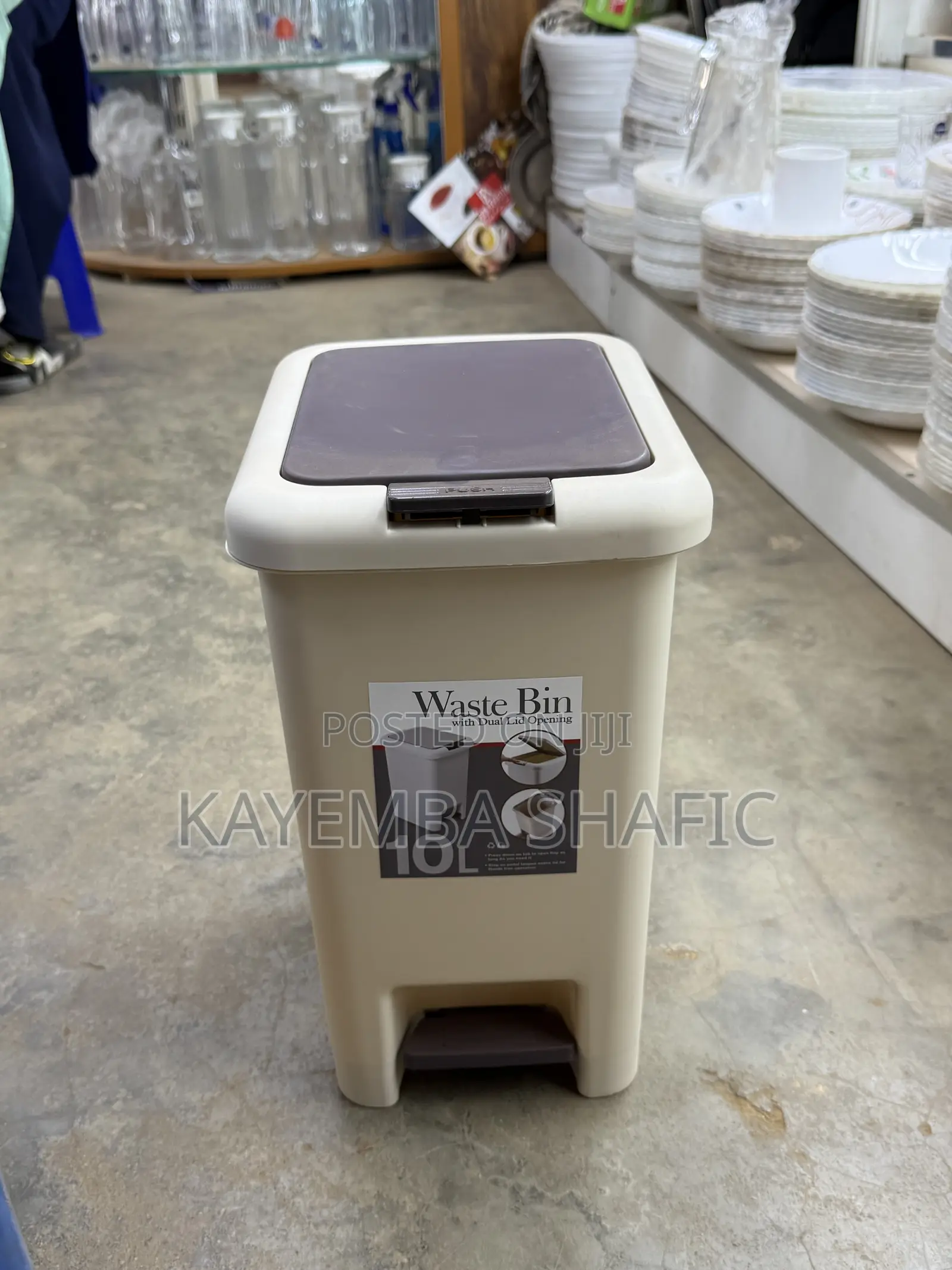 10 Liters Slim Waste Bin With Dual Lid Opening