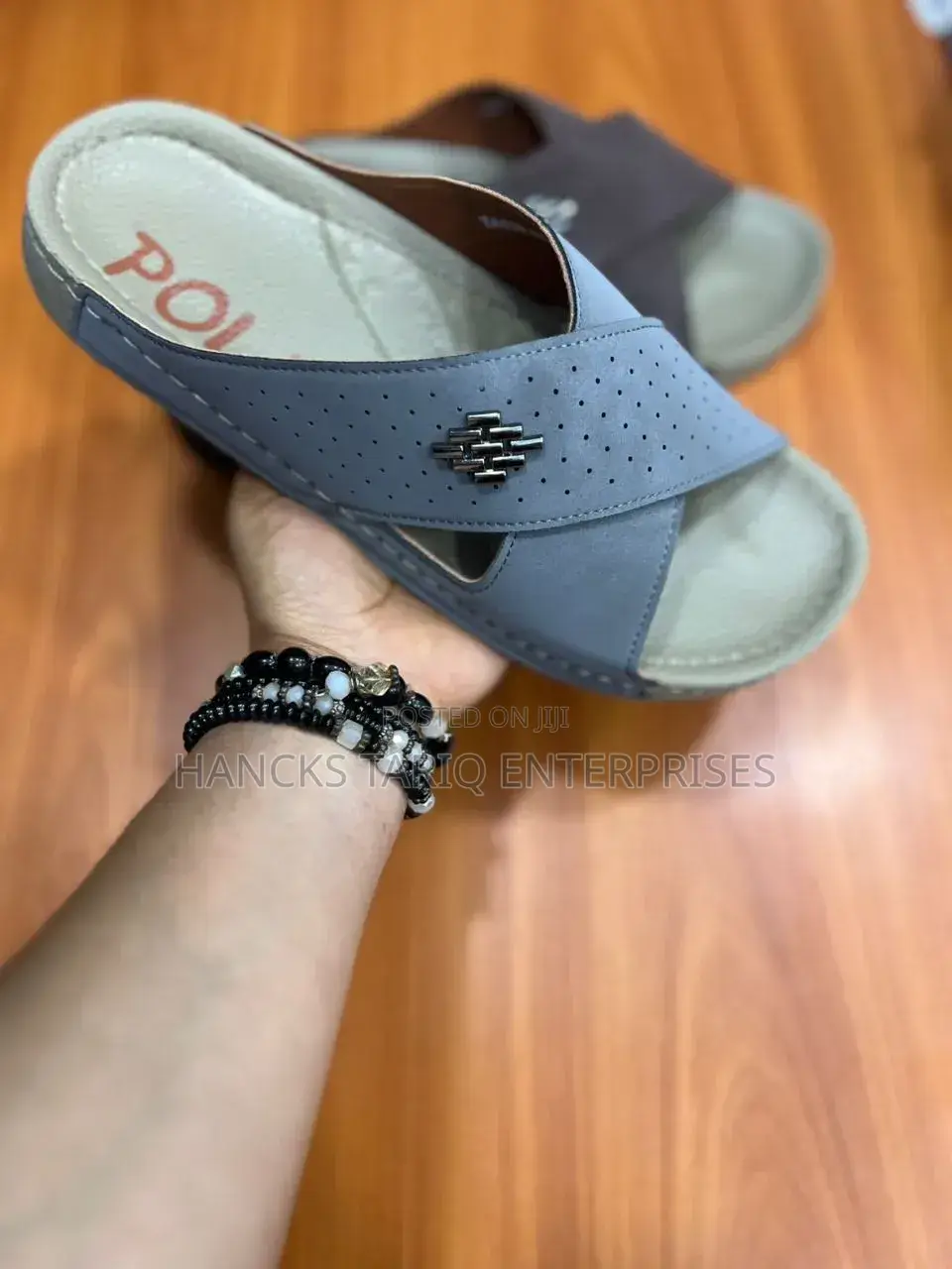 Black Slide Sandal.
