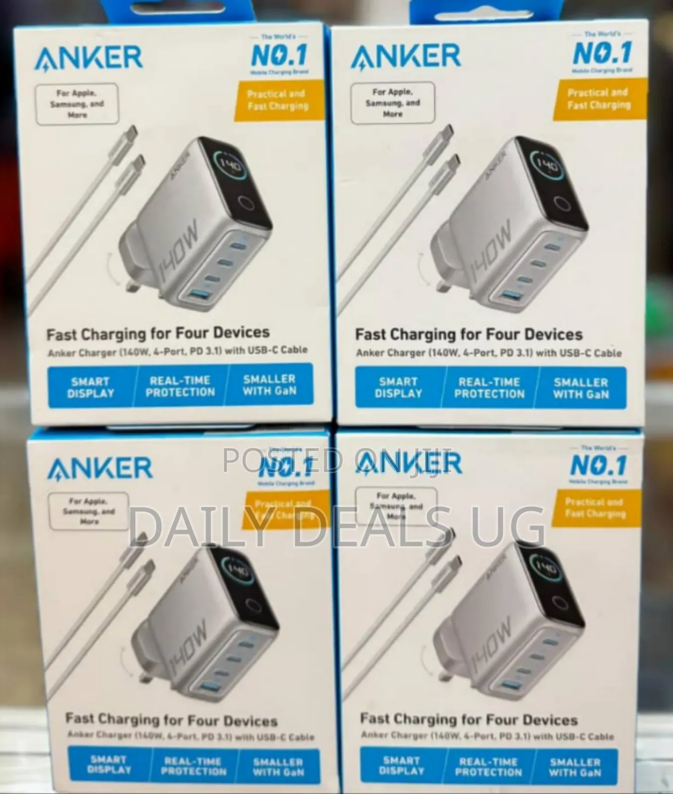 Anker 140w Usb C Charger, Laptop Charger, 4-Port Multi-Device