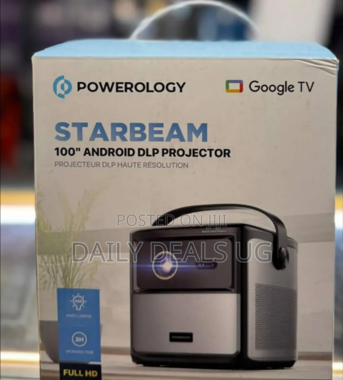 Powerology Starbeam 100-Inch Android DLP Projector, FHD 1920x1080
