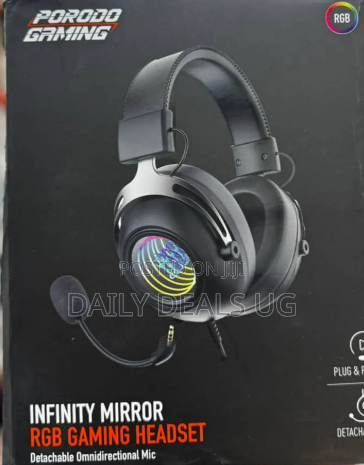 Porodo Gaming Infinity Mirror Rgb Gaming Headset With Detachabl
