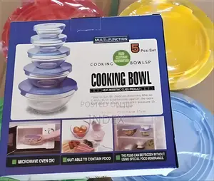 5pcs Glass Bowl Set - Clear Color of the Lids May Vary