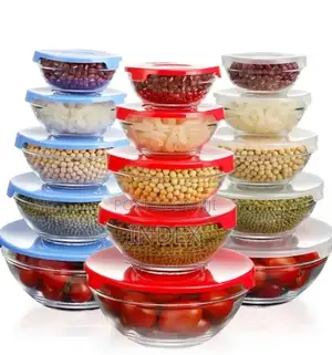 5pcs Glass Bowl Set - Clear Color of the Lids May Vary