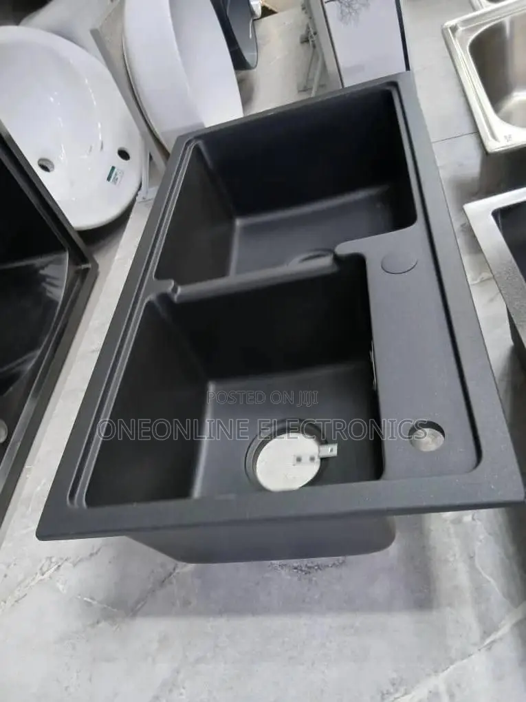Black Double-Bowl Quartz Composite Sink
