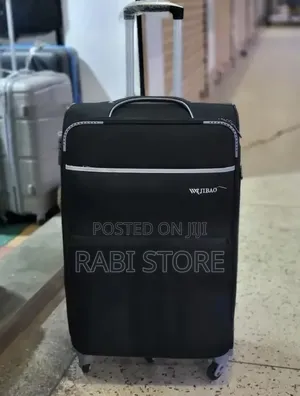 Fabric Travelling Suitcase - Black-Large