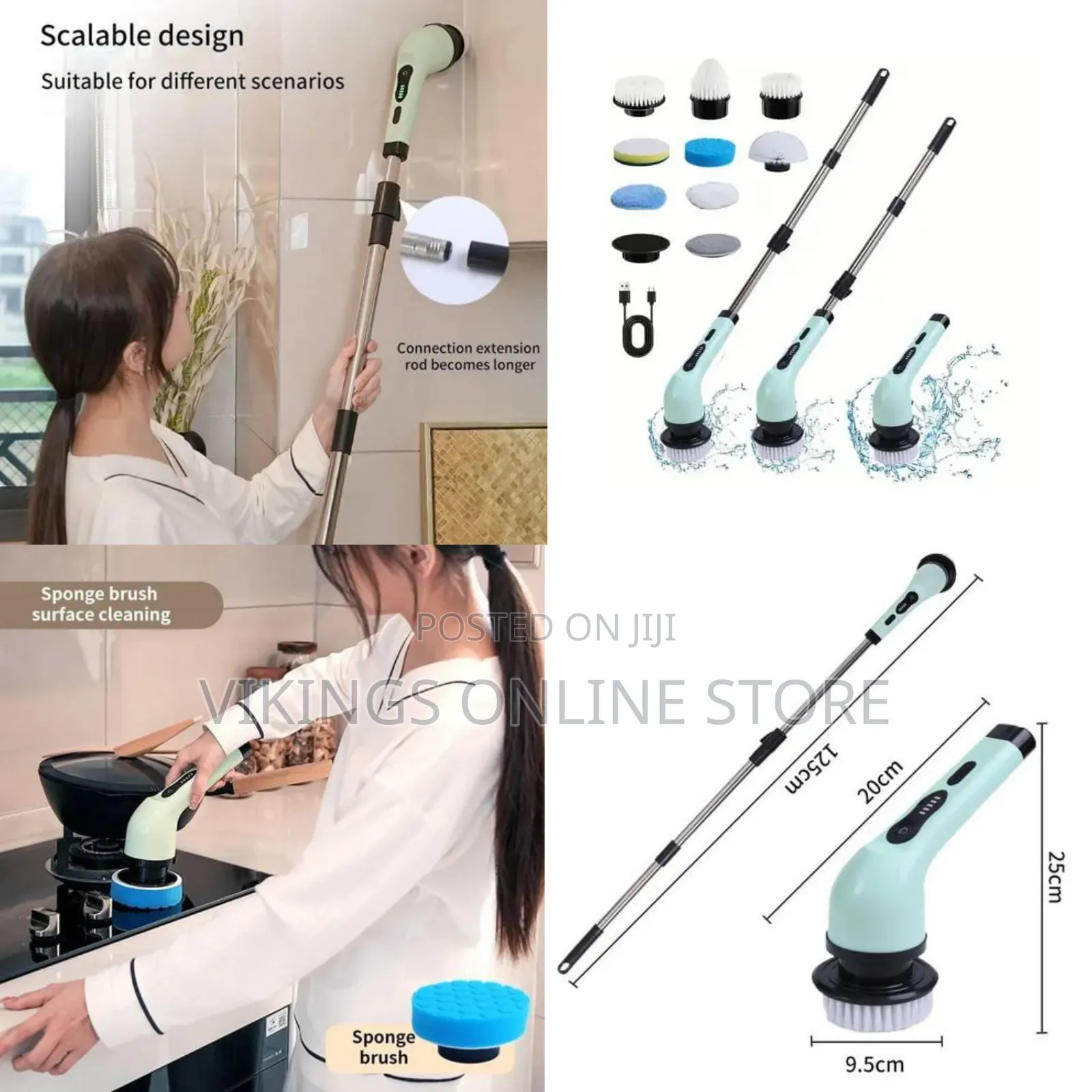 Wireless Rotatable 9-in-1 Electric Cleaning Brush for Windows Toilet
