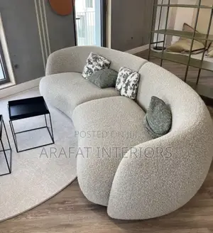 Stunning Modern Curved Bouclé Sofa 