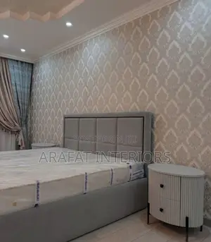 New Modern Grey Upholstered Bed Set 