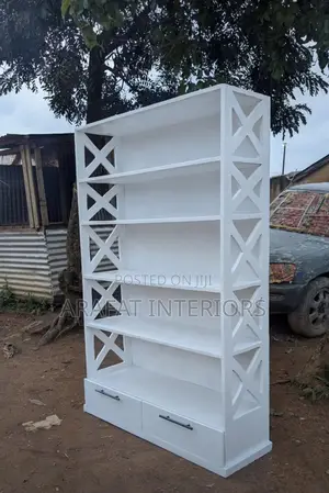 Tall White Bookshelf / Display Unit Beautiful Modern Design