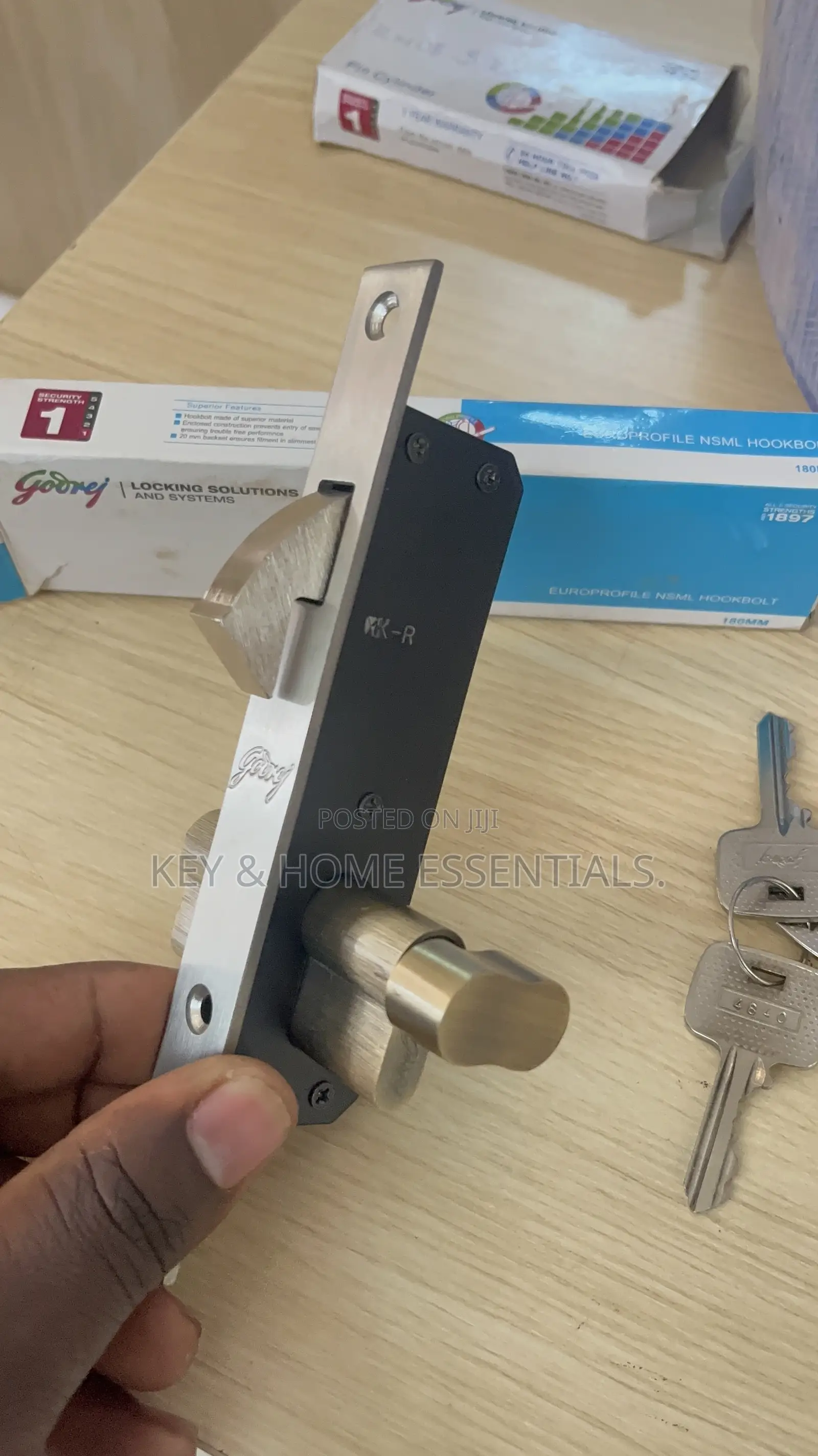 Premium Godrej Sliding Door Hook Lock Set