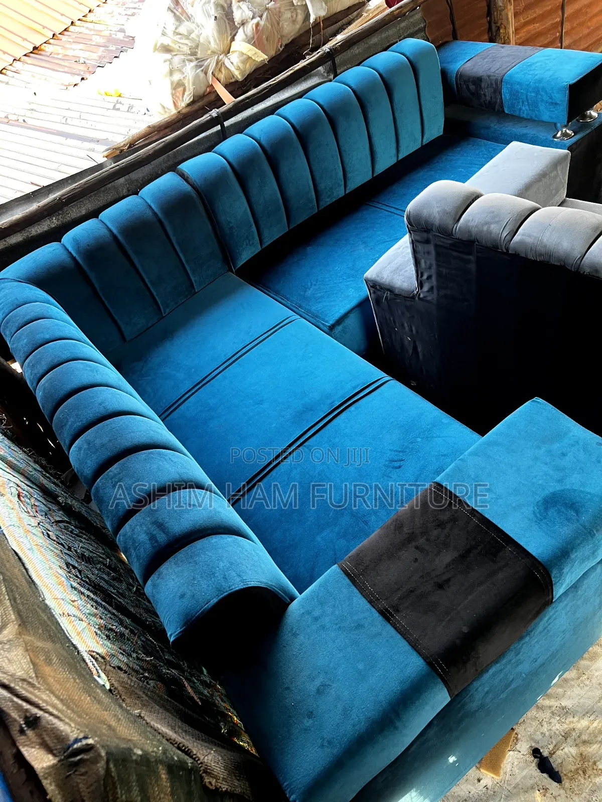 Mixed Colour L Sofa