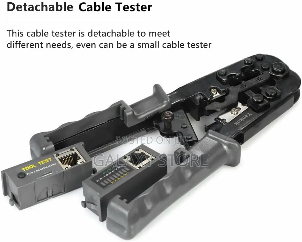 Ratcheting Modular Crimper With Network Cable Tester Cable Stripper