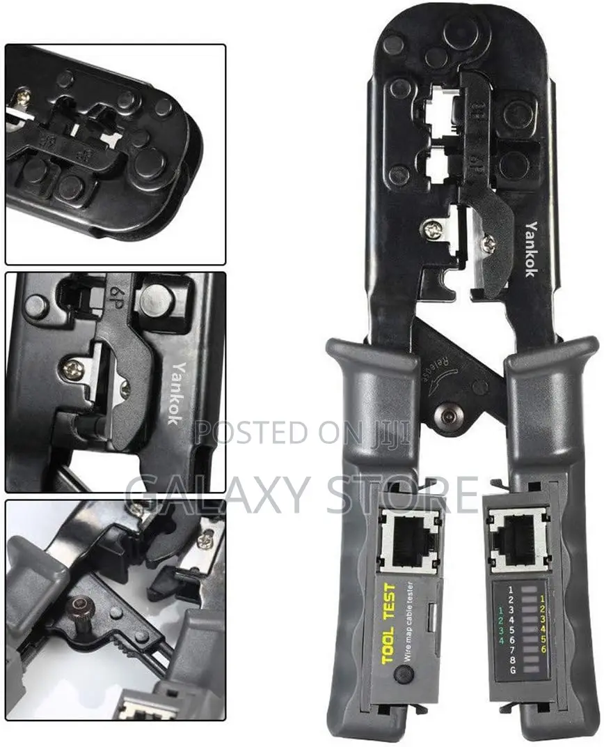 Ratcheting Modular Crimper With Network Cable Tester Cable Stripper