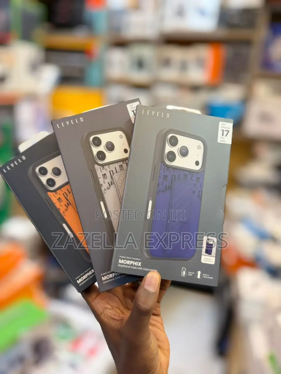 Levelo Morphix Cuero iPhone 17 Pro and Pro Max Case, One-Hand Grip