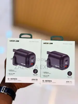 Green Lion 45w Adapter Q Seruk Pluggan Charger Usb-C a Port Pd45w+ Qc3