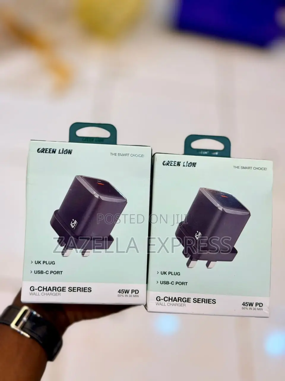 Green Lion 45w Adapter Q Seruk Pluggan Charger Usb-C a Port Pd45w+ Qc3