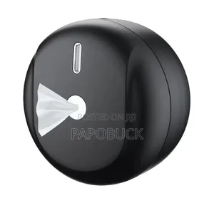 Wall-Mounted Plastic Paper Dispenser Likely for Commercial Use