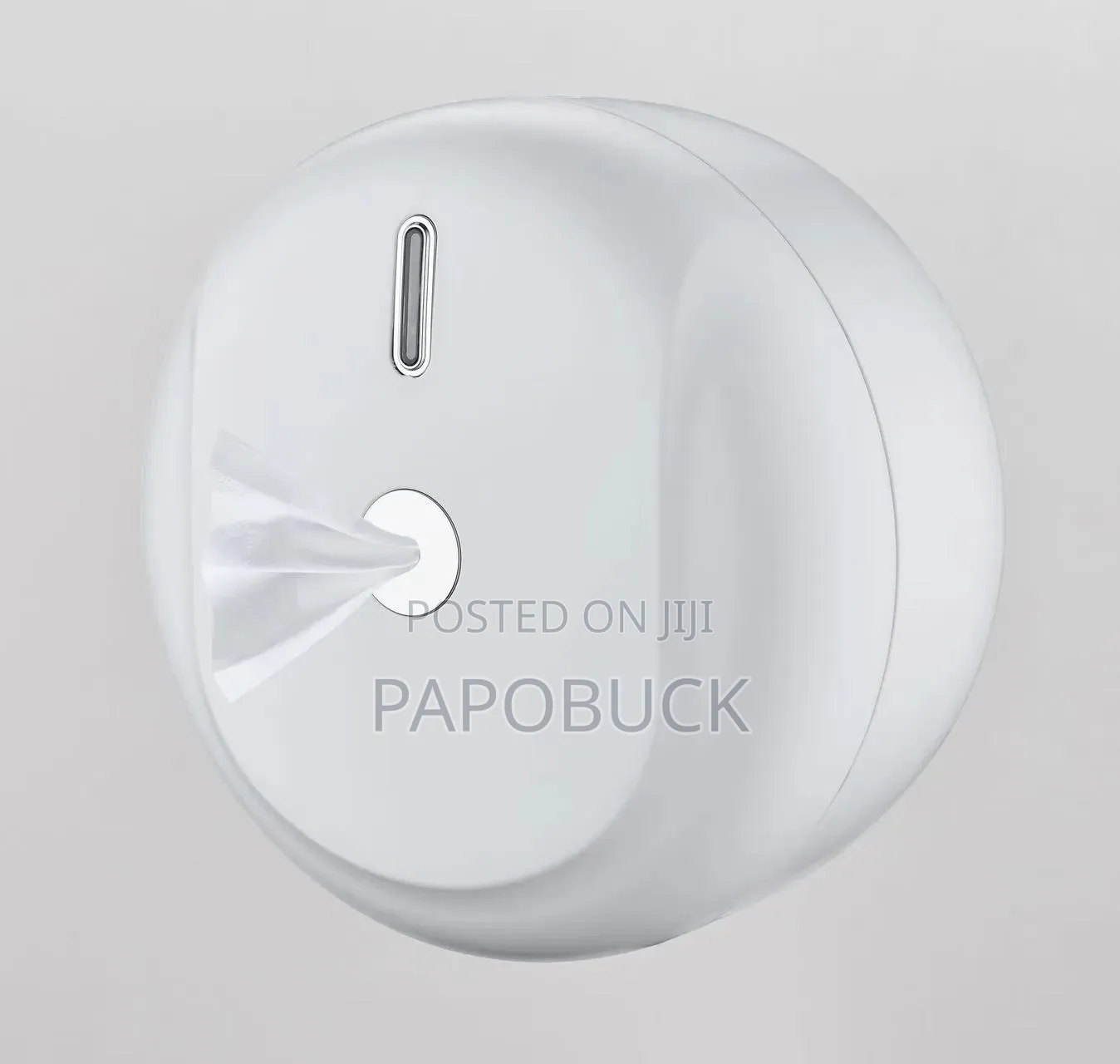 Wall-Mounted Plastic Paper Dispenser Likely for Commercial Use