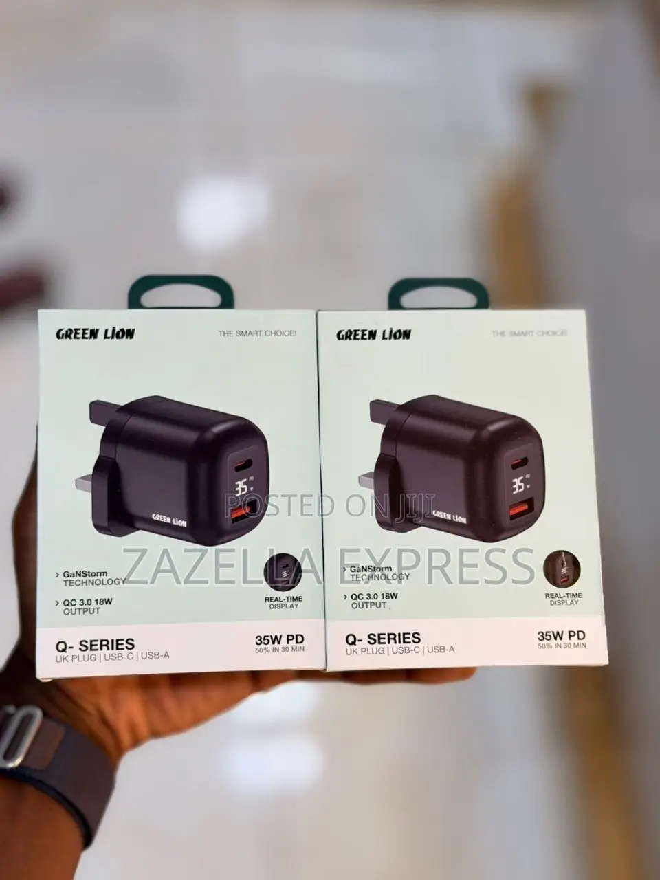 Green Lion 25w Adapter Q-Series Uk Plug Usb-C Usb-A