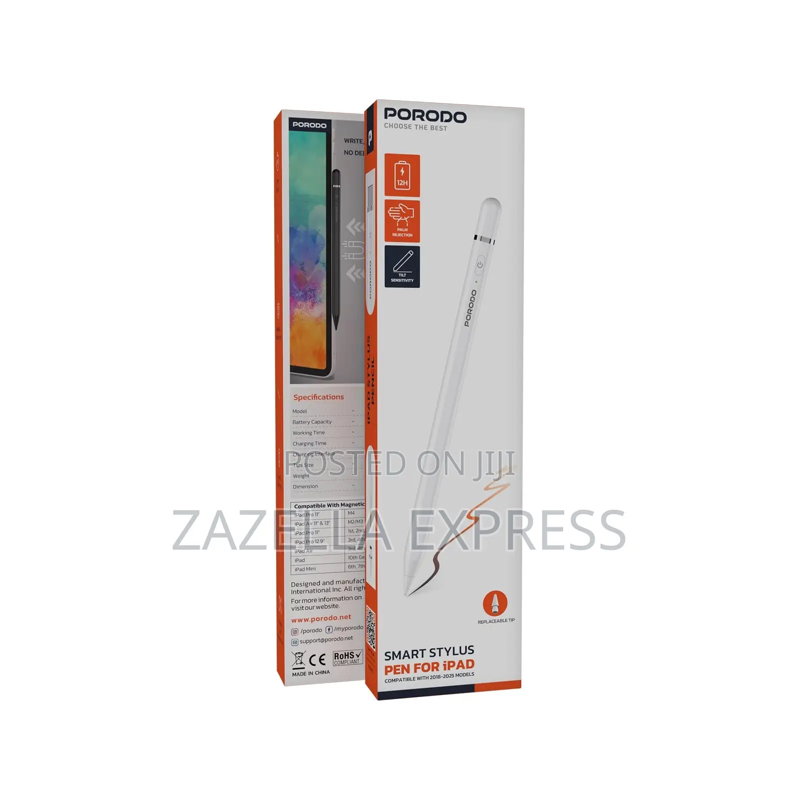 Porodo Smart Stylus Magnetic Pen for iPad Works With 2018-2025 Models